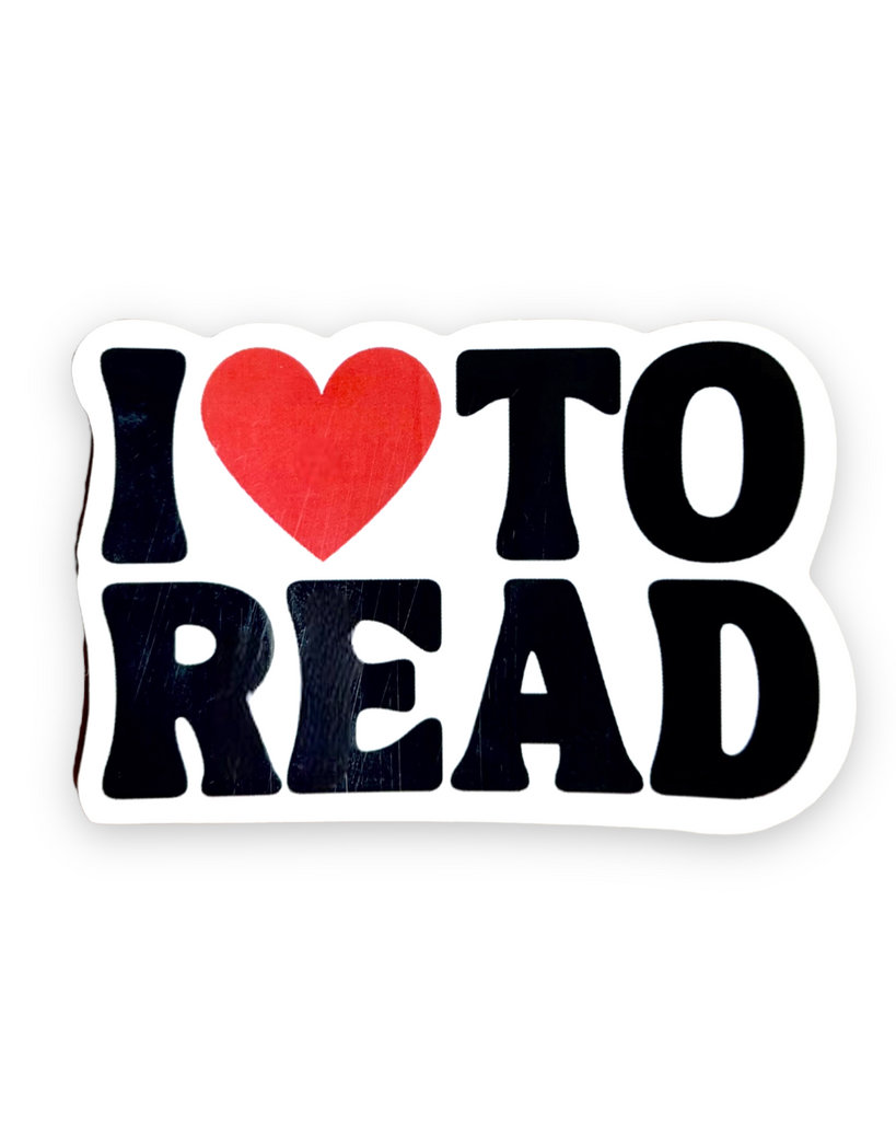 I Love HEART To Read Sticker by Ace The Pitmatian Sold by Le Monkey House