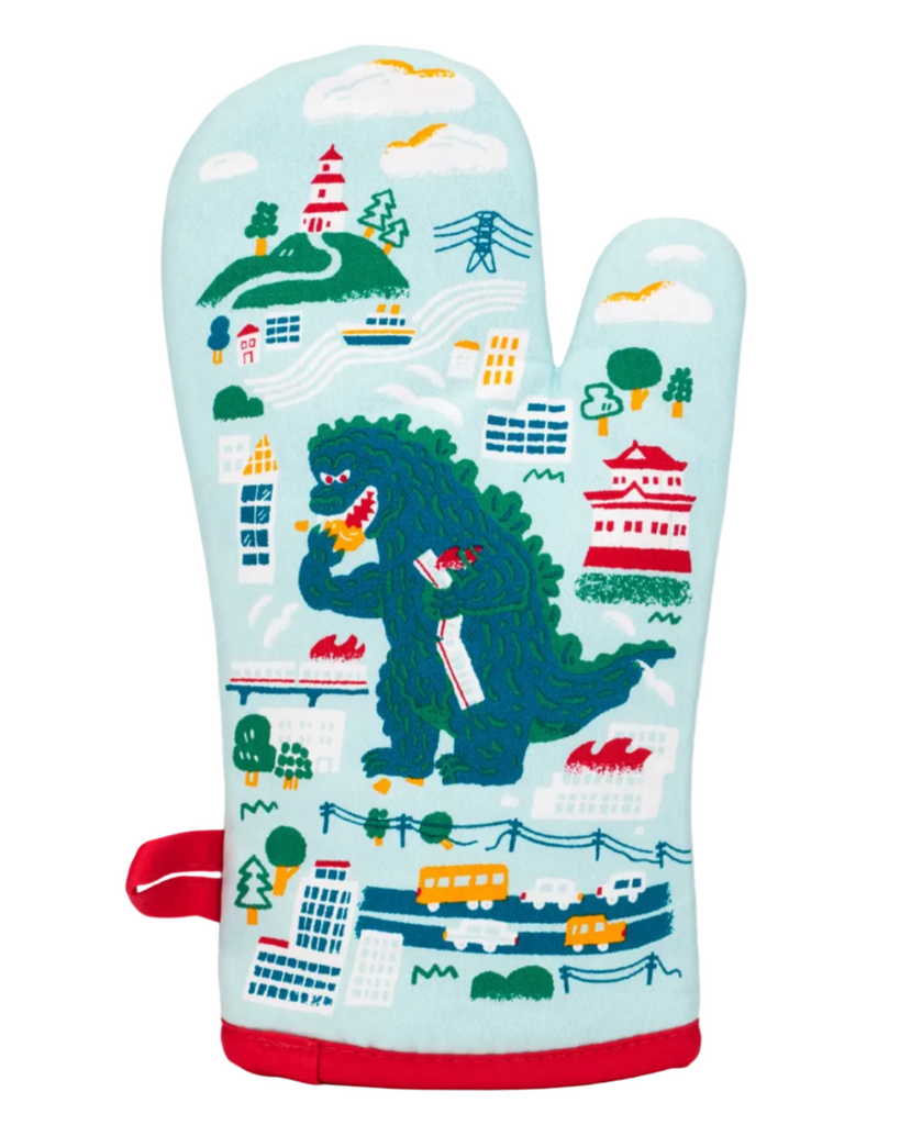 Fuck yeah I made cookies oven mitt by Blue Q godzilla cartoon funny sold by Le Monkey House