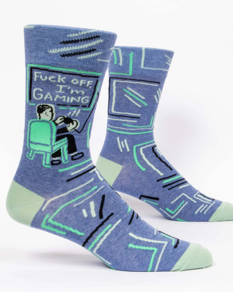 Fuck off, I'm gaming men's socks by Blue Q sold by Le Monkey House Culpeper, Virginia