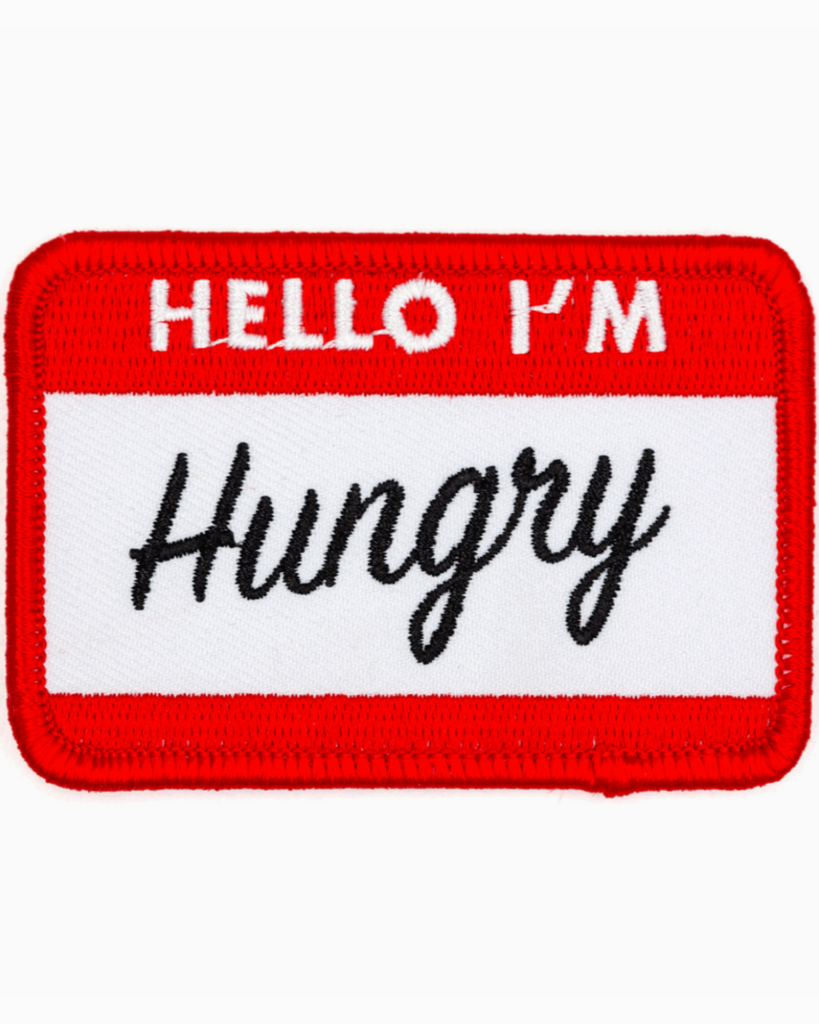 Hello I'm hungry name tag patch by these are things sold by Le Monkey House