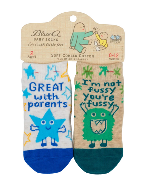 I'm not fussy, you're fussy baby socks by Blue Q, sold by Le Monkey House