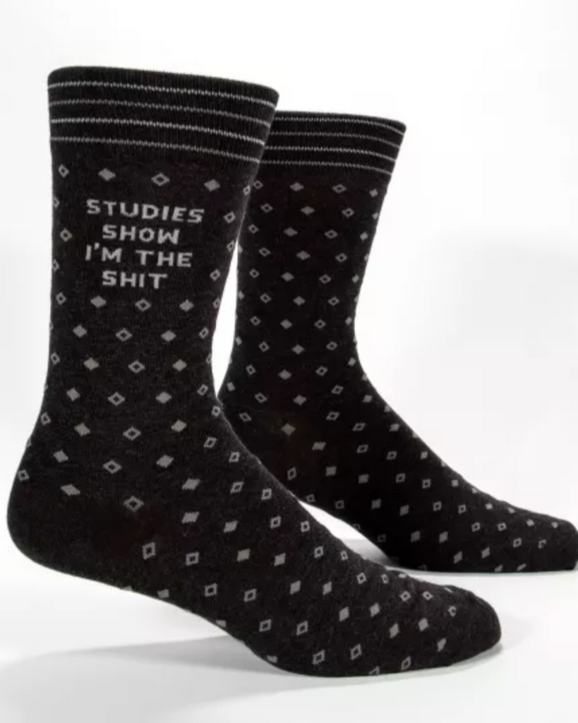 Studies show I'm the shit men's socks by Blue Q sold by Le Monkey House Culpeper, Virginia