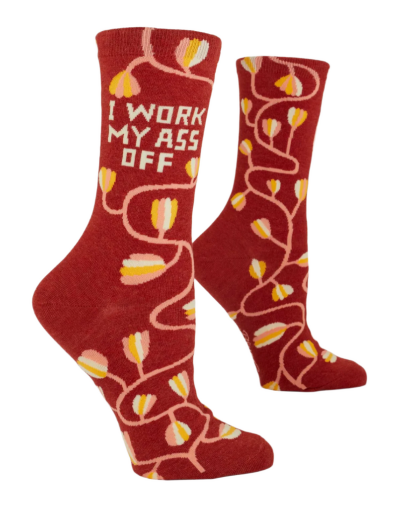 I work my ass off women's socks by Blue Q sold by Le Monkey House