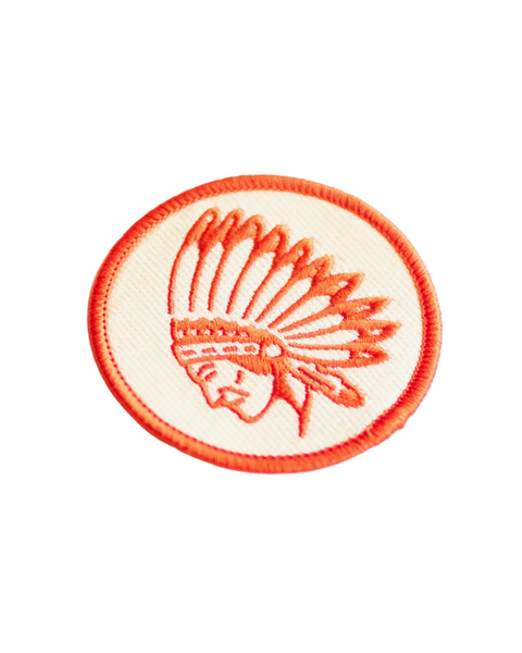 Indian chief with headdress red and white patch by Union Made sold by Le Monkey House