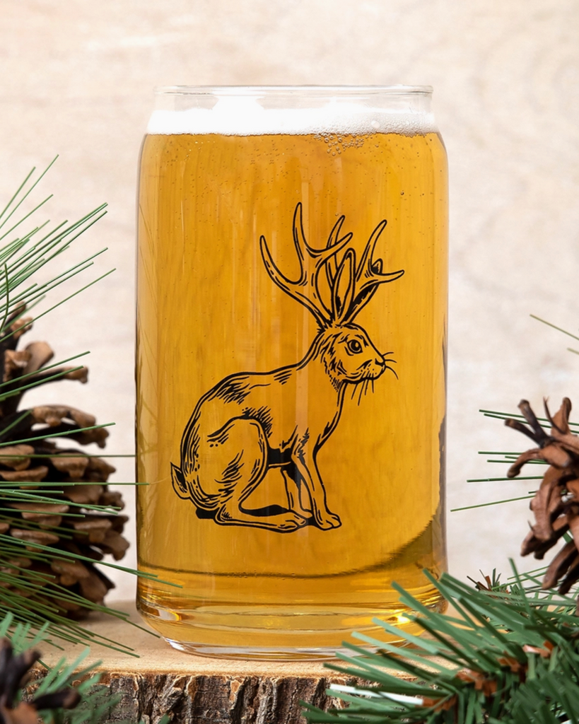 Jackalope beer can pint glass by Counter Couture sold by Le Monkey House