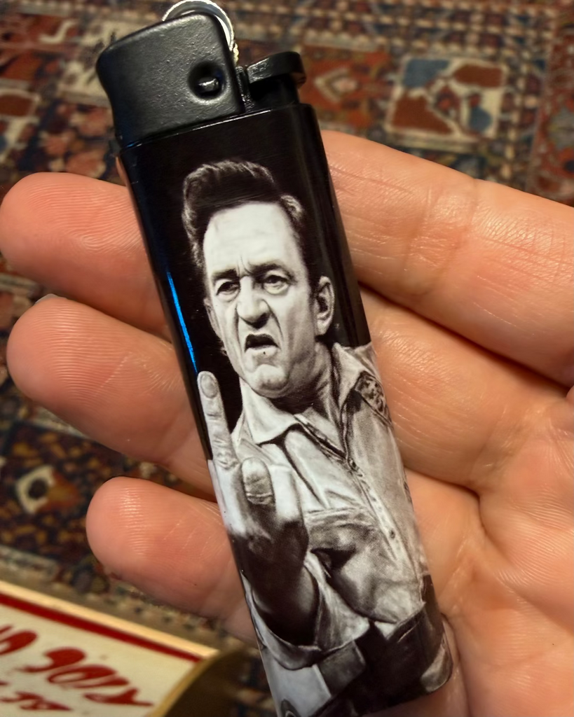 Johnny Cash, Outlaw, Fuck you from Folsom, Lighter by Shady Front, sold by Le Monkey House