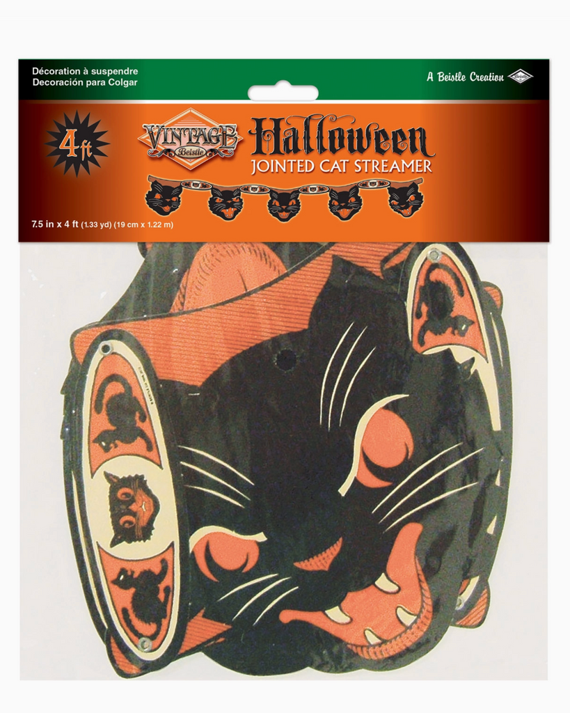 Vintage Halloween jointed cat streamer by Beistle sold by Le Monkey House