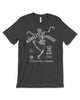 Just Dance dancing skeleton t shirt designed printed and sold by Le Monkey House