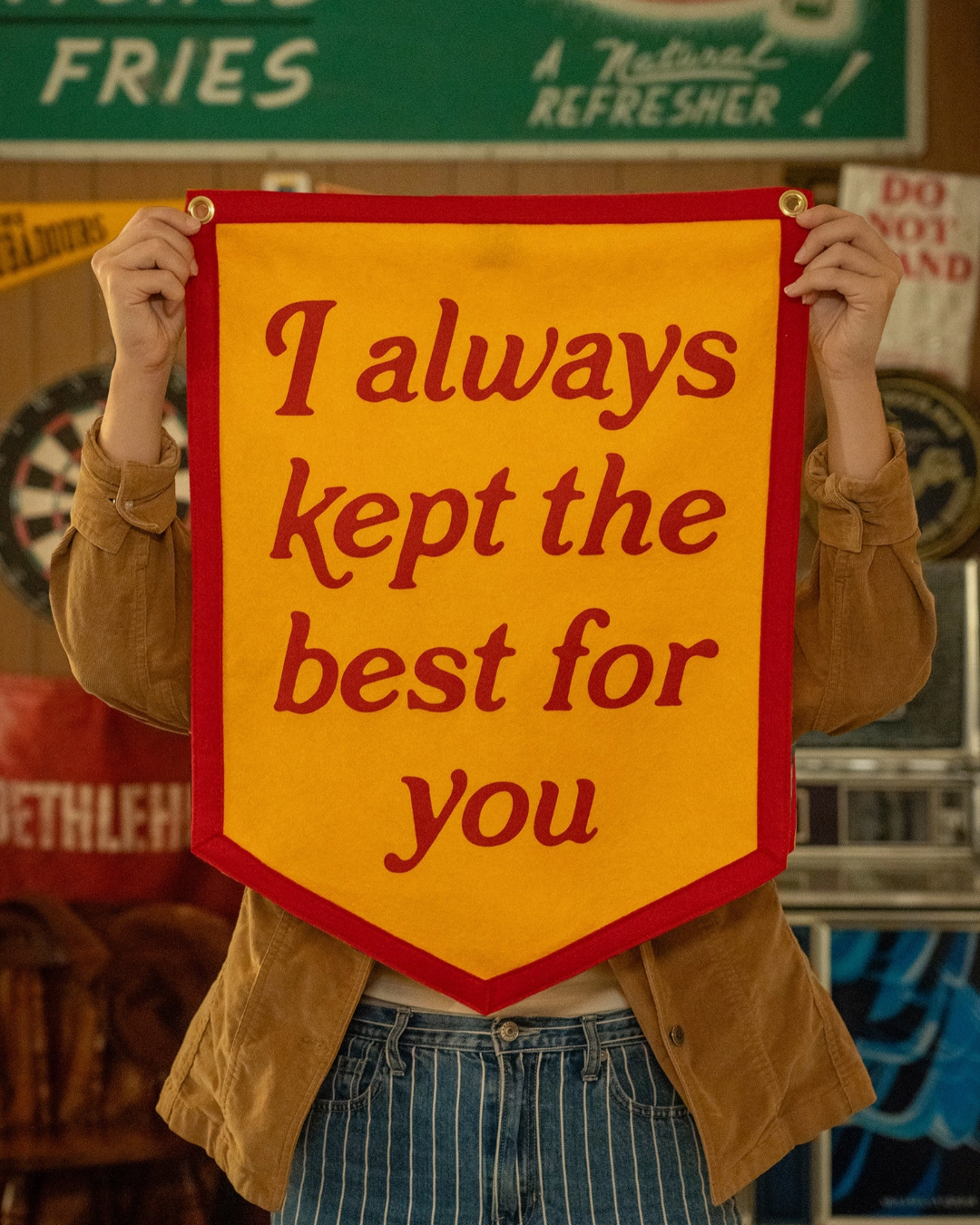 I always kept the best for you Camp Flag, Turnpike troubadours lyrics felt flag by Oxford Pennant sold by Le Monkey House