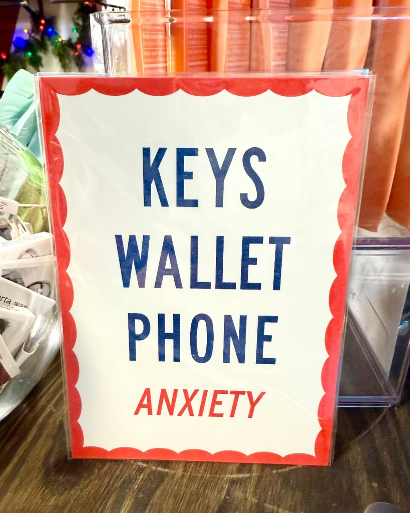 keys wallet phone anxiety mini print 5x7 by World Famous Original sold by Le Monkey House