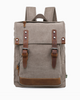 Khaki Discovery backpack leather and canvas by TSD Brand sold by Le monkey House