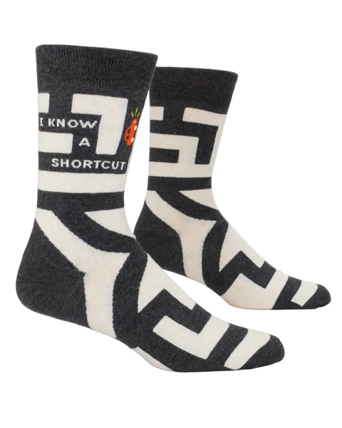 I know a shortcut, men's socks by Blue Q, sold by Le Monkey House