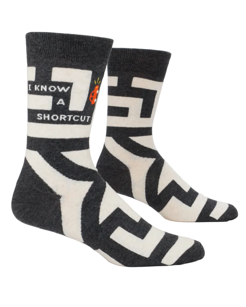 I know a shortcut, men's socks by Blue Q, sold by Le Monkey House