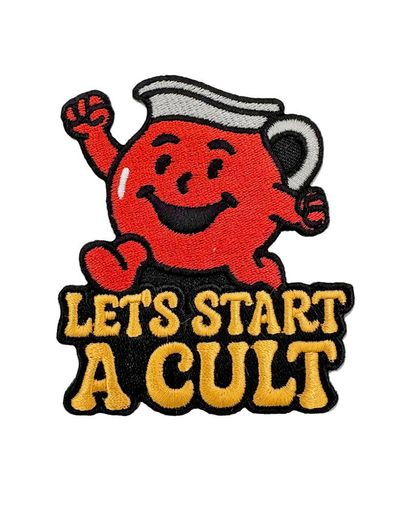 Let's start a cult embroidered iron on patch by Shady Front, sold by Le Monkey House