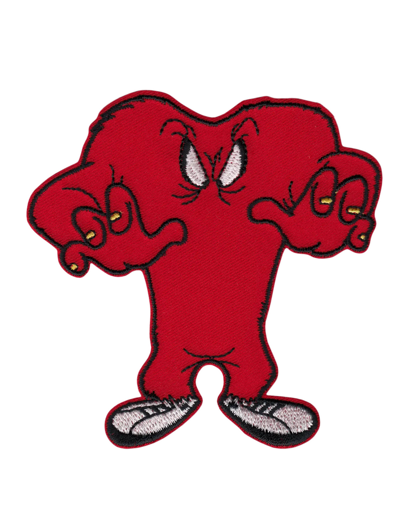 Looney Tunes big red monster patch iron on gossamer embroidered from Square Deal Recordings sold by Le Monkey House