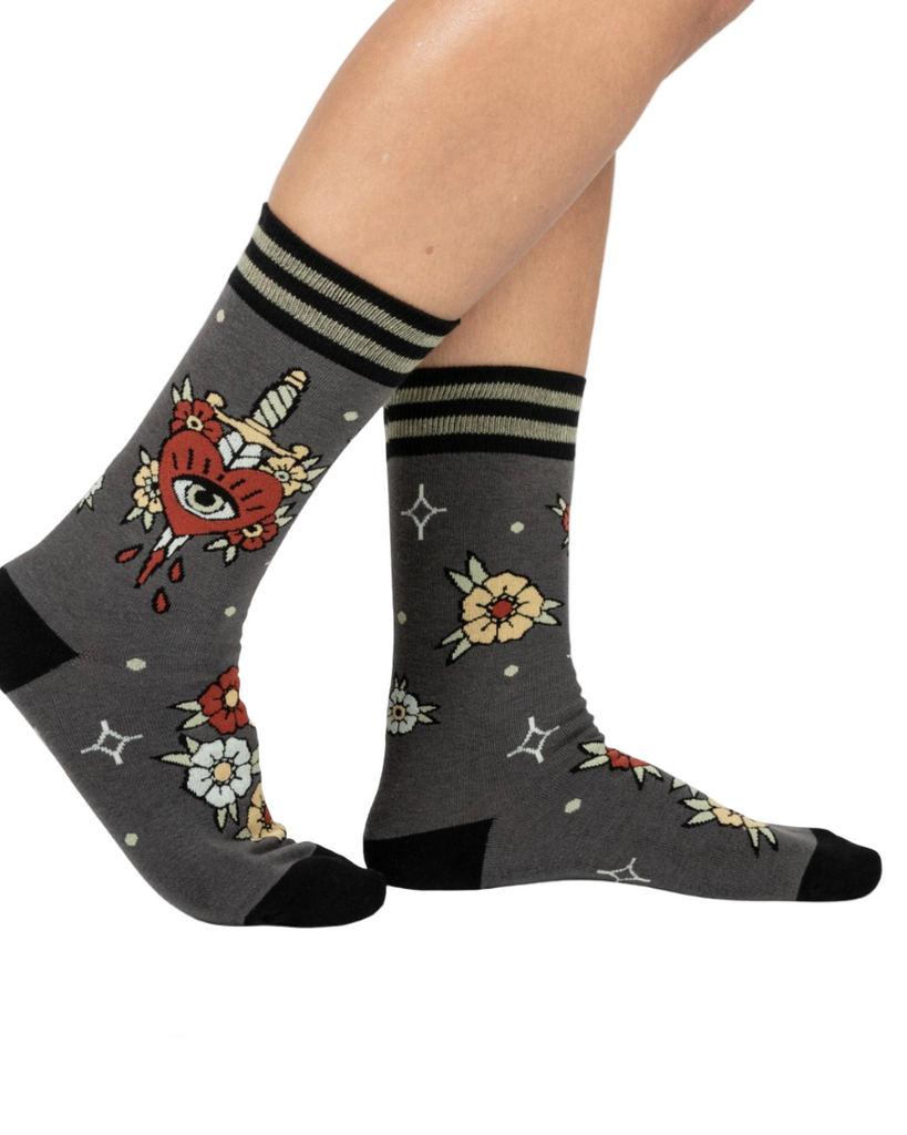 Love Hurts socks by Footclothes sold by Le Monkey House