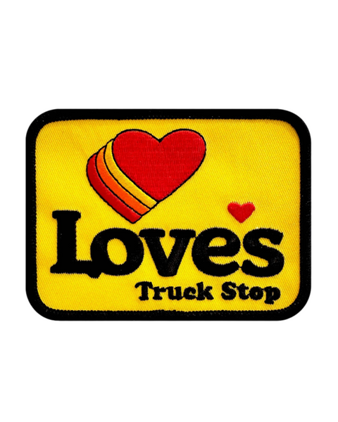 Love's Truck Stop Patch by We Big Moto, embroidered Twill heavyweight iron on patch sold by Le Monkey House