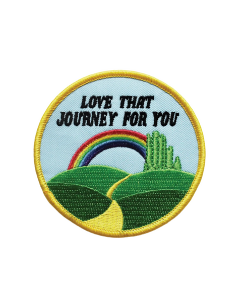 Love that journey for you rainbow passive aggressive embroidered twill iron on patch by Retrograde supply sold by Le Monkey House