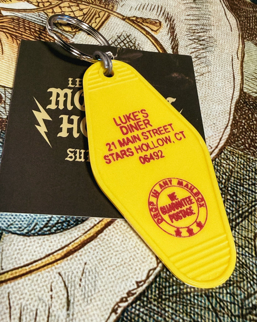 Luke's Diner, Gilmore Girls, retro style motel keychain, keyfob, by Three Sisters Design Co, sold by Le Monkey House