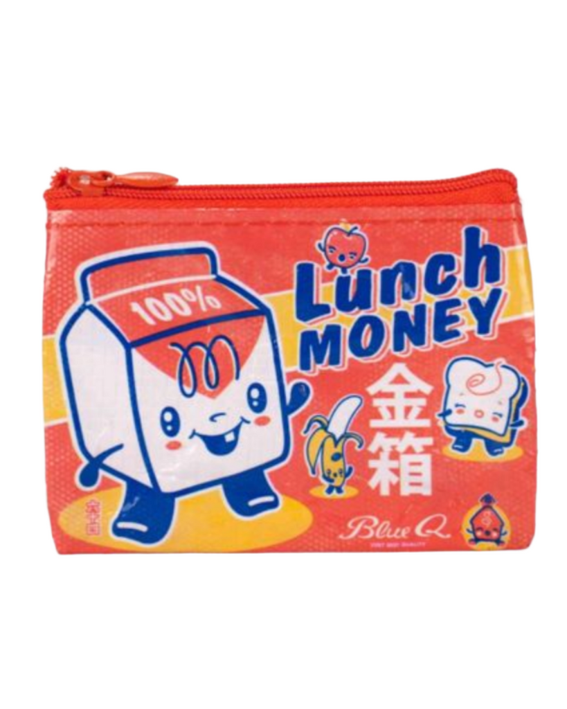 Lunch money retro, vintage style, coin purse, zippered pouch by Blue Q sold by Le Monkey House