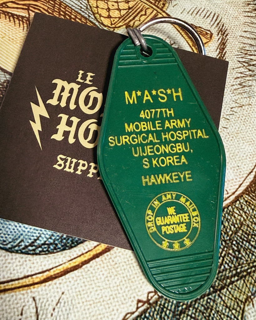 M.A.S.H, MASH, S Korea, retro style motel keychain, keyfob, by Three Sisters Design Co, sold by Le Monkey House