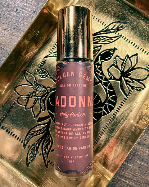 Madonna roll on perfume, roll on, perfume, by Golden Gems, sold by Le Monkey House, Holy Amber