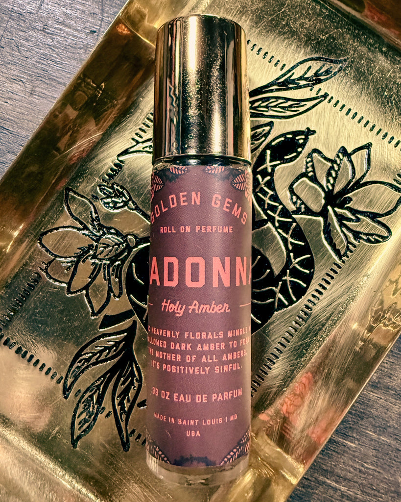 Madonna roll on perfume, roll on, perfume, by Golden Gems, sold by Le Monkey House, Holy Amber