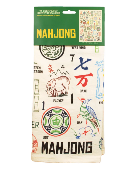 Mahjong cotton dish towel by Unemployed Philosophers Guild, sold by Le Monkey House