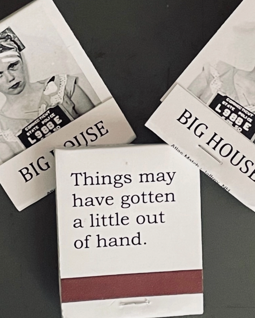Things may have gotten a little out of hand mugshot match book by 3 sisters design co sold by Le Monkey House