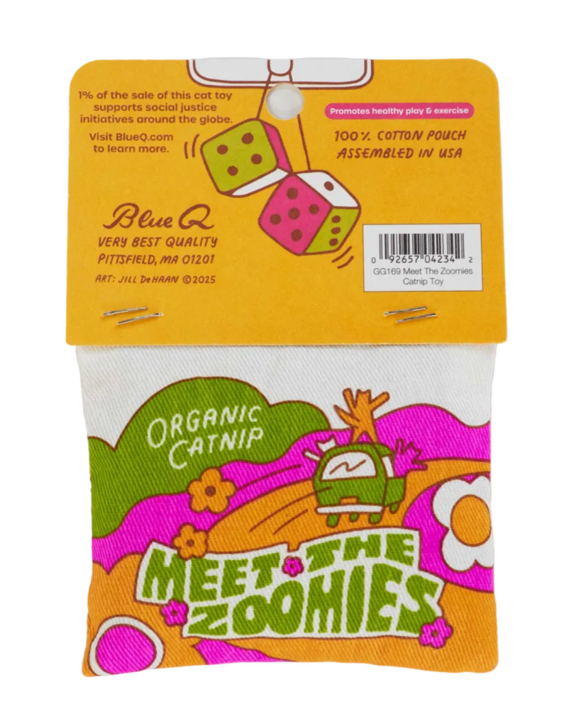 Meet the zoomies cat nip pouch by Blue Q, Sold by Le Monkey House