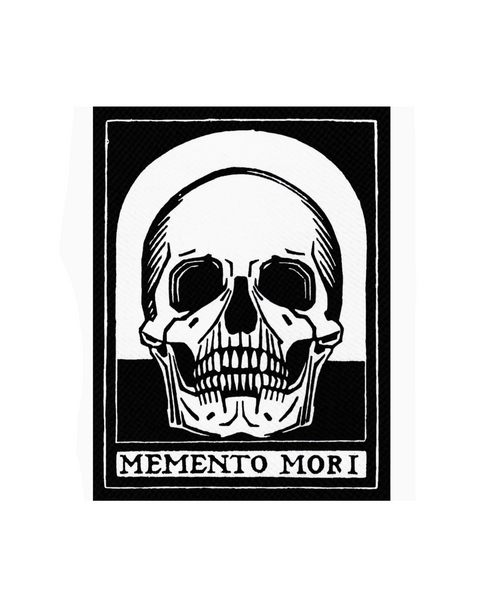 Memento Mori black and white sticker by Square deal recordings sold by Le Monkey House