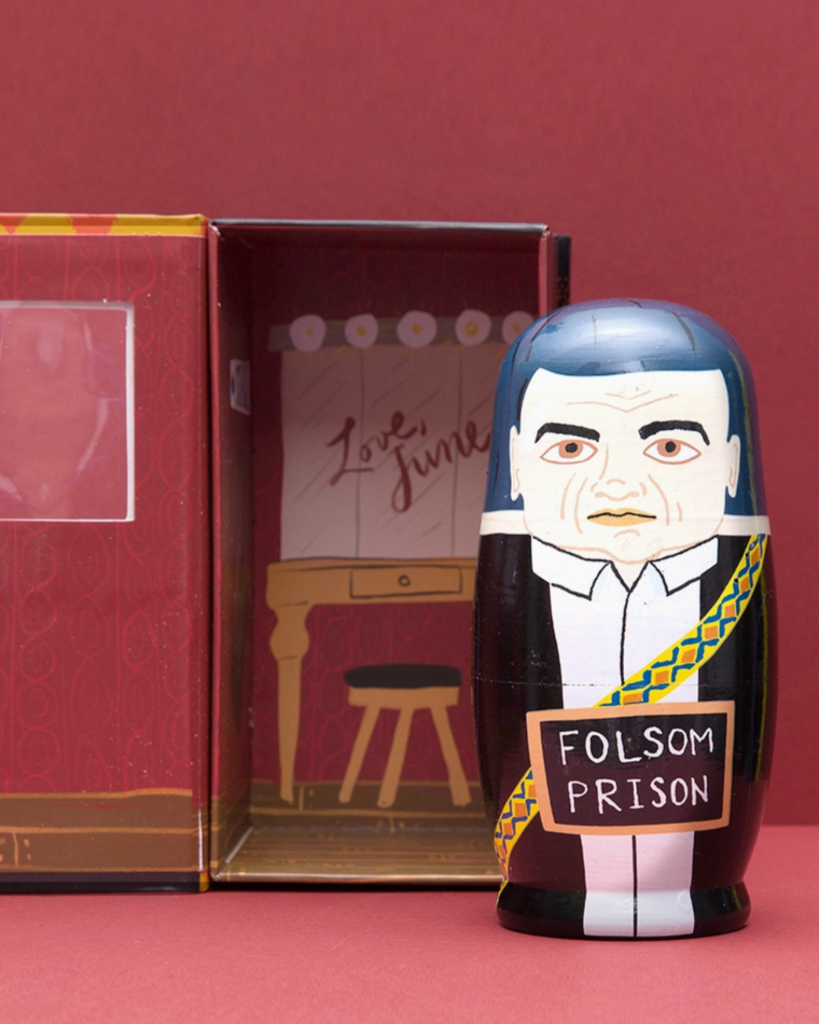 Men of the opry wooden nesting dolls by Larney & Babs sold by Le Monkey House