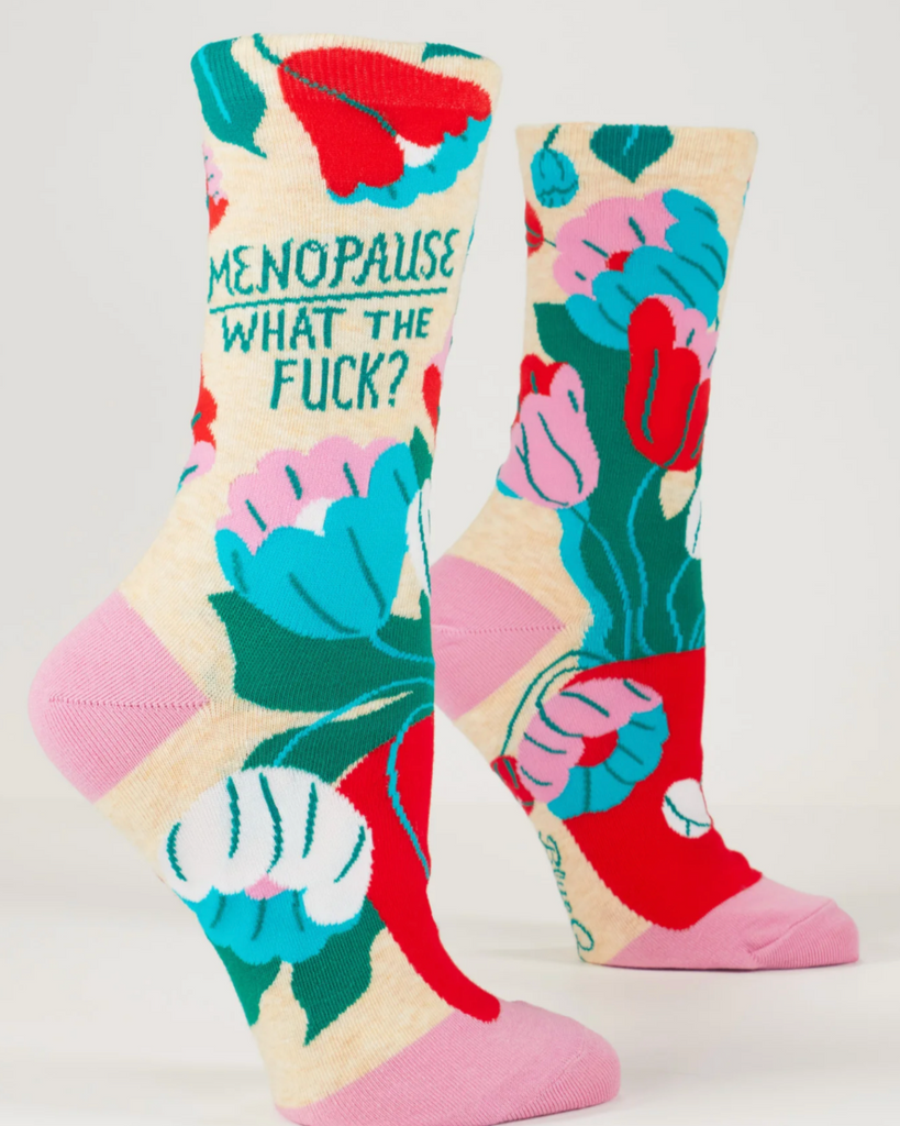 Menopause, what the fuck? Women's socks by Blue Q, sold by Le Monkey House Culpeper, Virginia