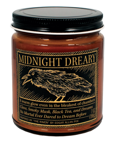 Midnight Dreary, Edgar Allan Poe inspired scented candle by Unemployed Philosophers Guild, sold by Le Monkey House