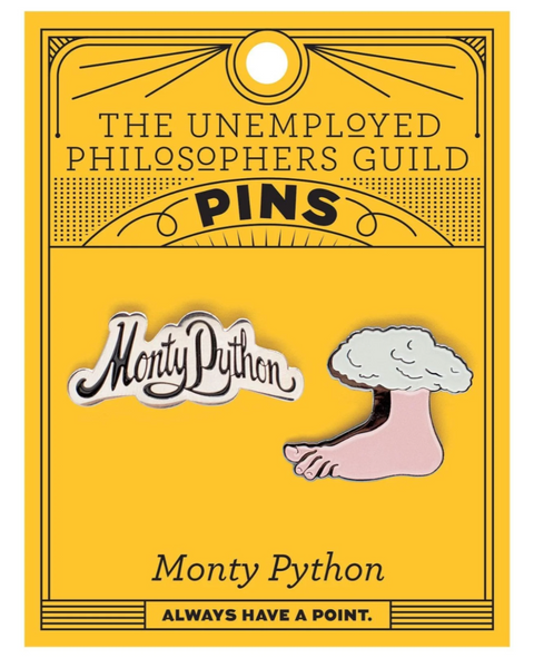 Monty Python Foot and Cloud enamel pin set by Unemployed Philosophers Guild sold by Le Monkey House