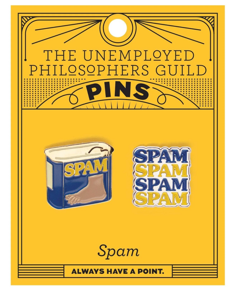 Monty Python Spam enamel pin set by Unemployed Philosophers Guild sold by Le Monkey House