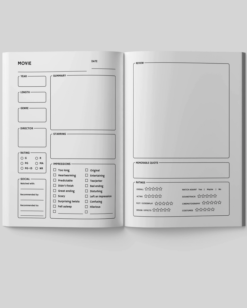 Movies remembered film logbook by Timeside sold by Le Monkey House