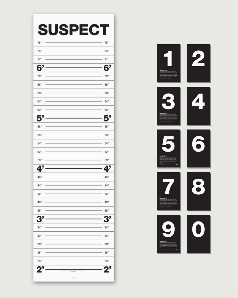 Mugshot Growth Chart poster by Suck UK sold by Le Monkey House