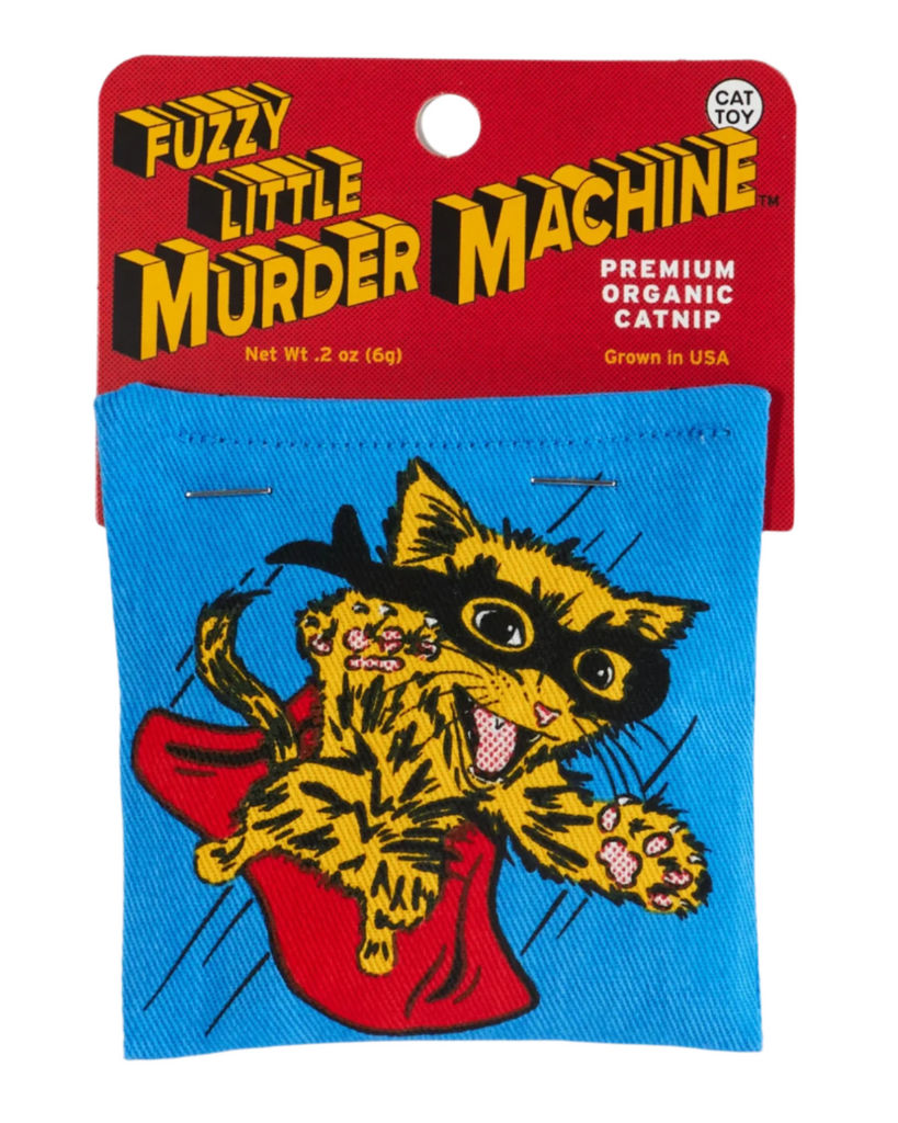 Fuzzy Little Murder Machine catnip pouch by Blue Q sold by Le Monkey House