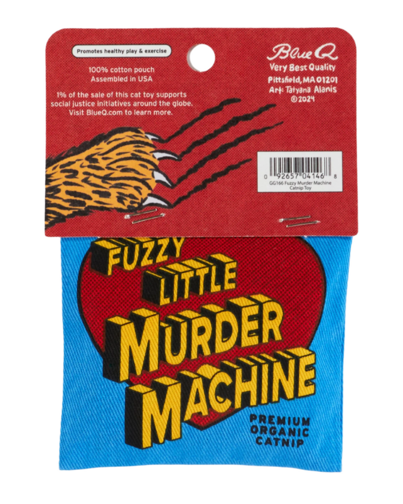 Fuzzy Little Murder Machine catnip pouch by Blue Q sold by Le Monkey House