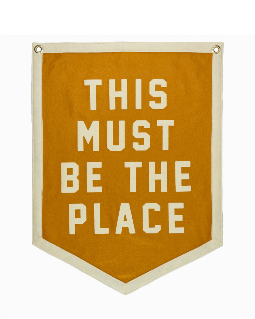 This must be the place camp flag by Oxford Pennant sold by Le Monkey House