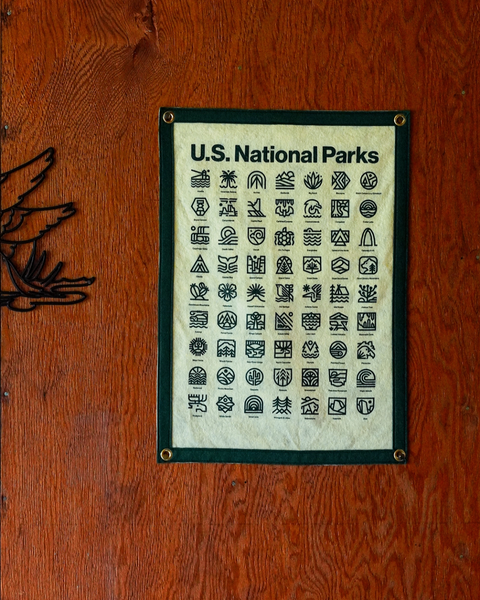 National parks camp flag by Oxford Pennant Sold by Le Monkey House