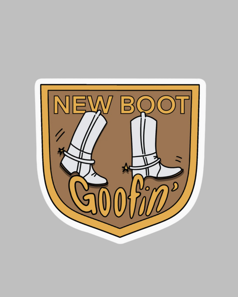 New boot goofin badge sticker by Big Moods sold by Le Monkey House