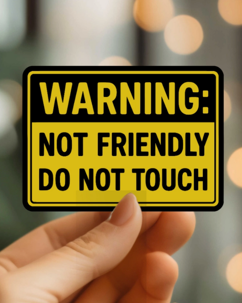 Warning, not friendly - do not touch sticker by Mystical monkey toes sold by Le Monkey House