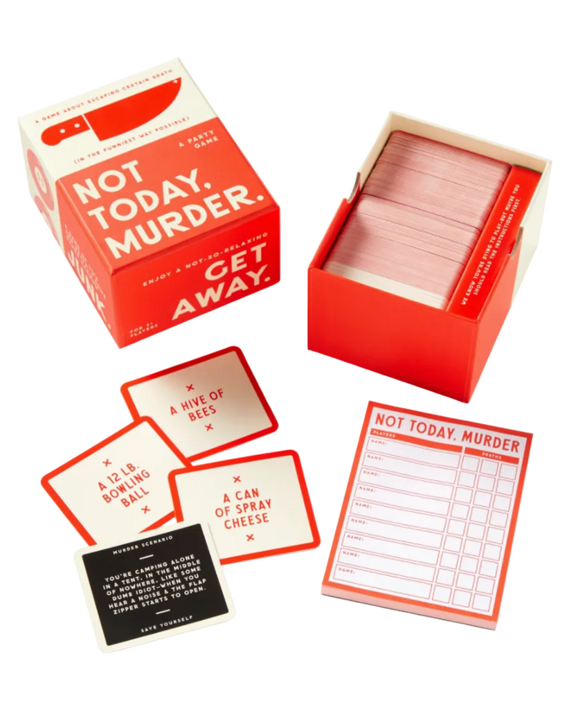 Not today, murder card game by Brass Monkey sold by Le Monkey House