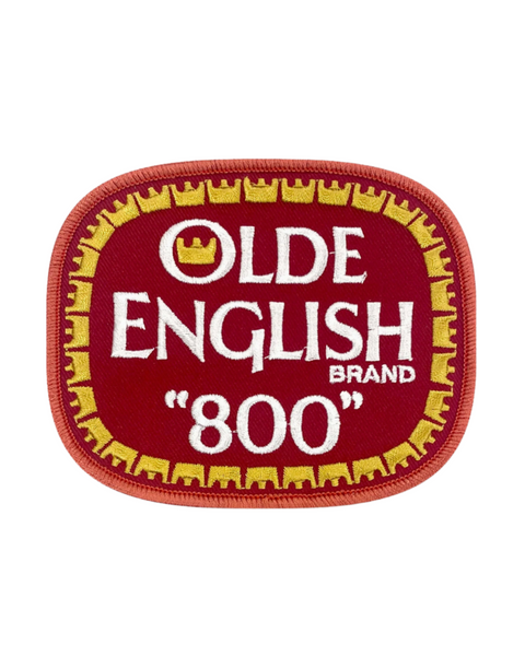 Olde English Brand iron on embroidered patch by We Big Moto sold by Le Monkey House