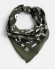 Olive green and white big fun design bandana by Abracadana sold by Le Monkey House