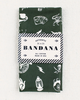 Olive green and white big fun design bandana by Abracadana sold by Le Monkey House