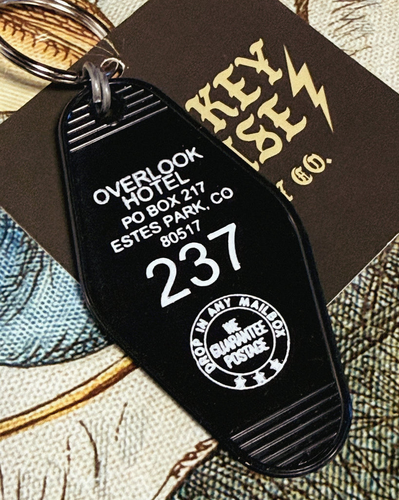 Overlook Hotel, The Shining, retro style motel keychain, keyfob, by Three Sisters Design Co, sold by Le Monkey House