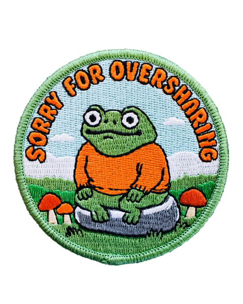 Sorry for oversharing embroidered iron on patch by Retrograde Supply sold by Le Monkey House